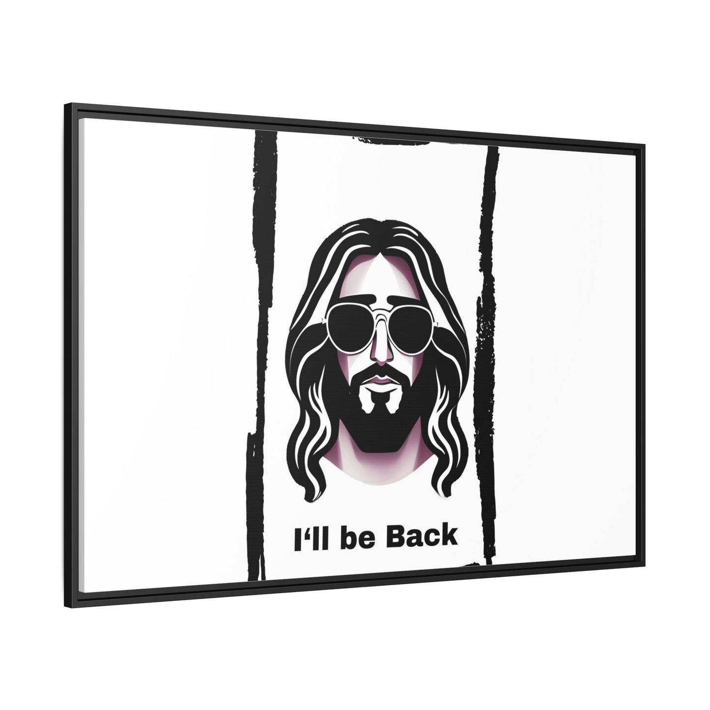 "I'll Be Back...Jesus" Matte Canvas, Framed (Multi-color)
