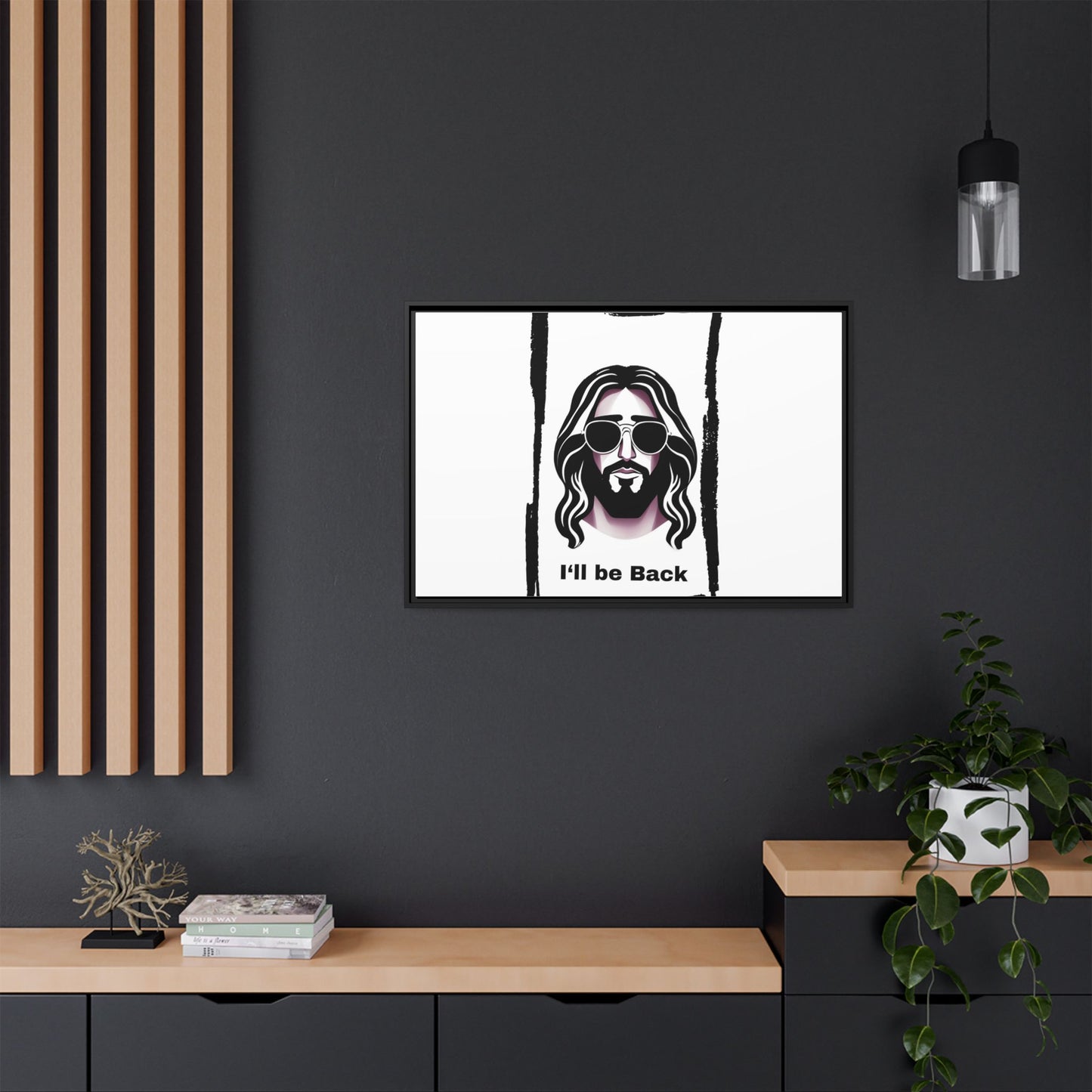 "I'll Be Back...Jesus" Matte Canvas, Framed (Multi-color)