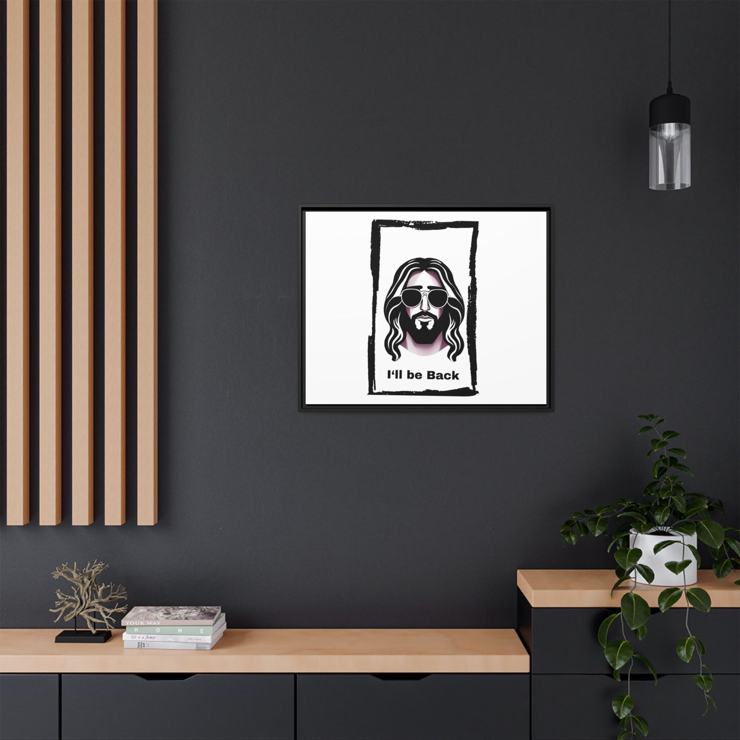 "I'll Be Back...Jesus" Matte Canvas, Framed (Multi-color)
