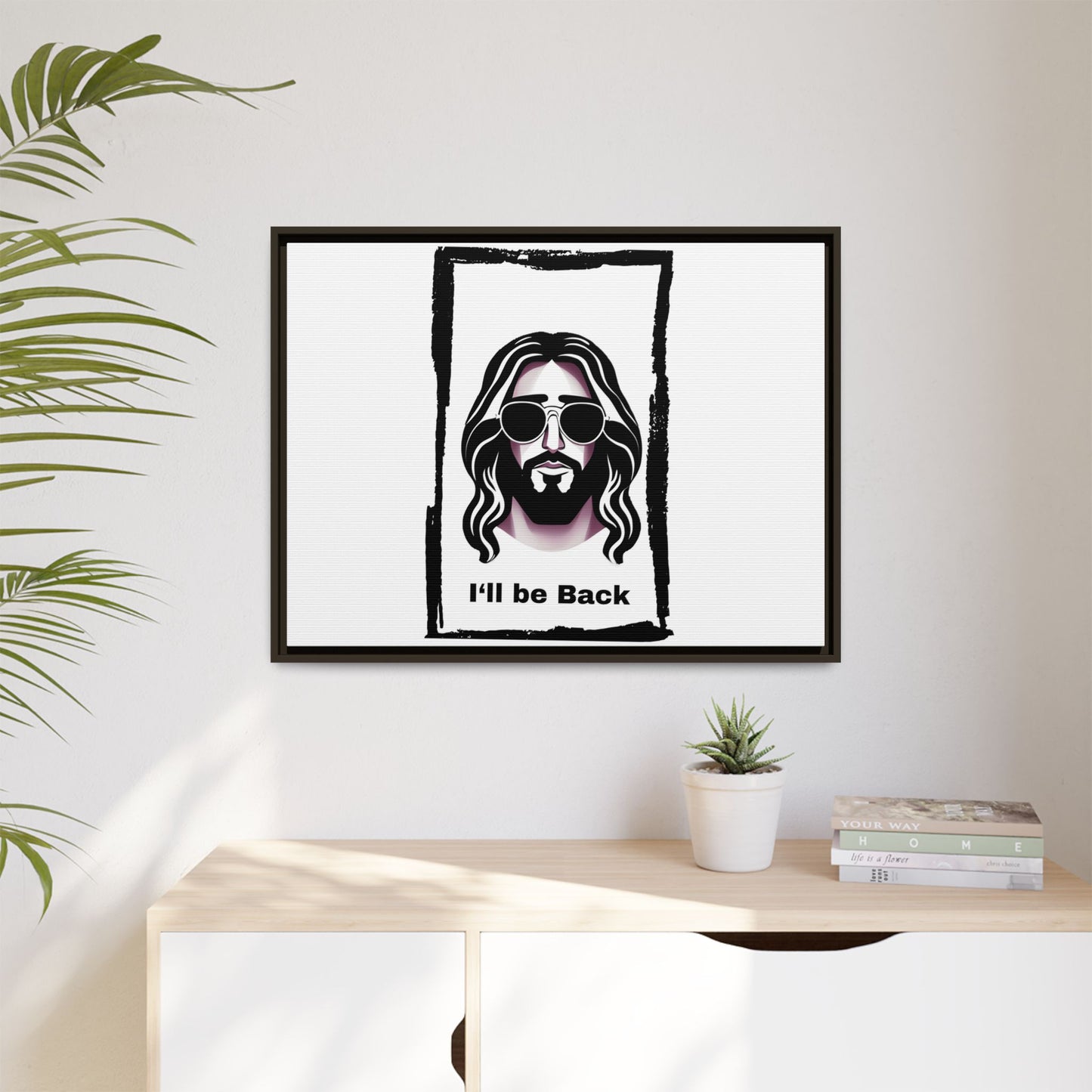 "I'll Be Back...Jesus" Matte Canvas, Framed (Multi-color)