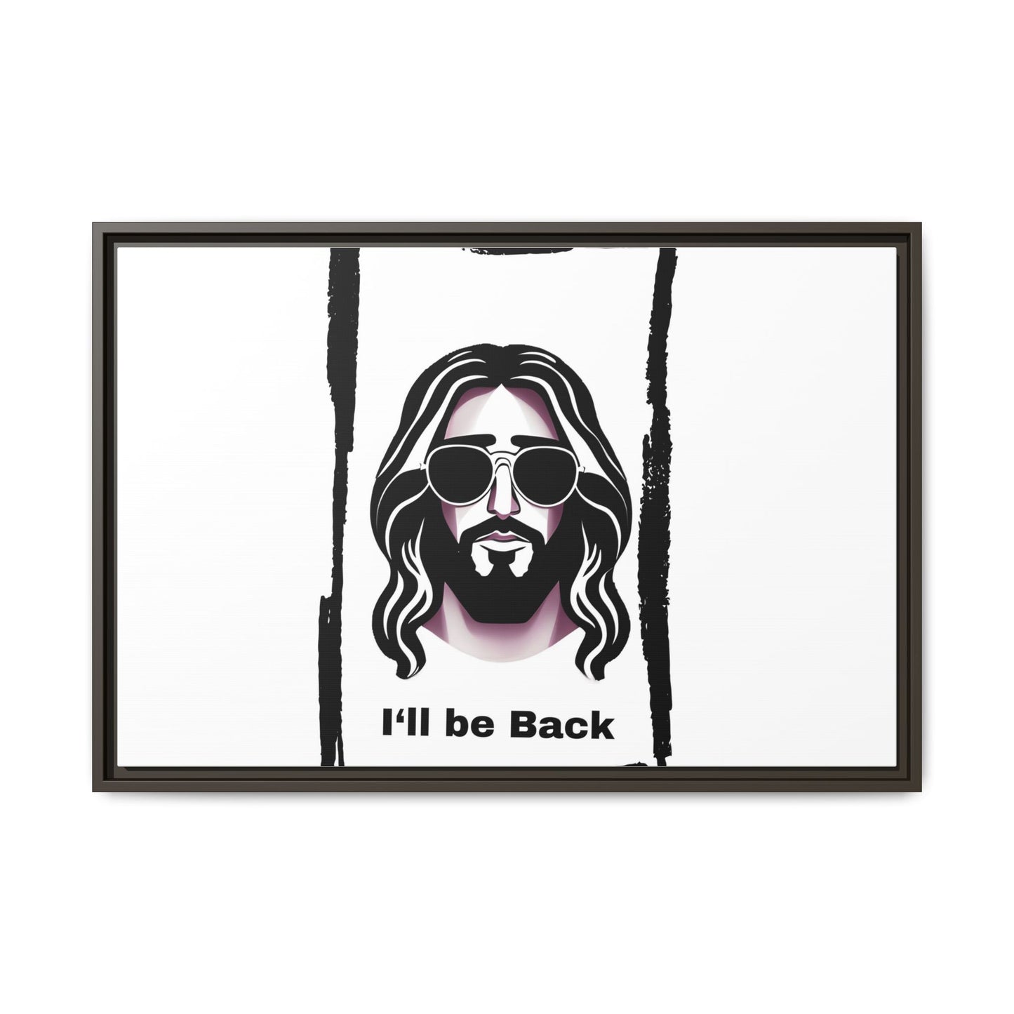 "I'll Be Back...Jesus" Matte Canvas, Framed (Multi-color)