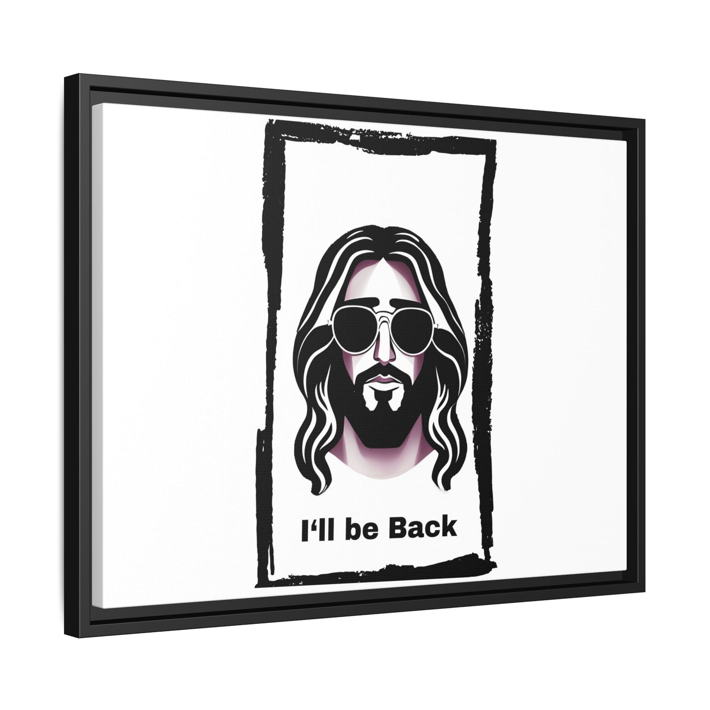 "I'll Be Back...Jesus" Matte Canvas, Framed (Multi-color)