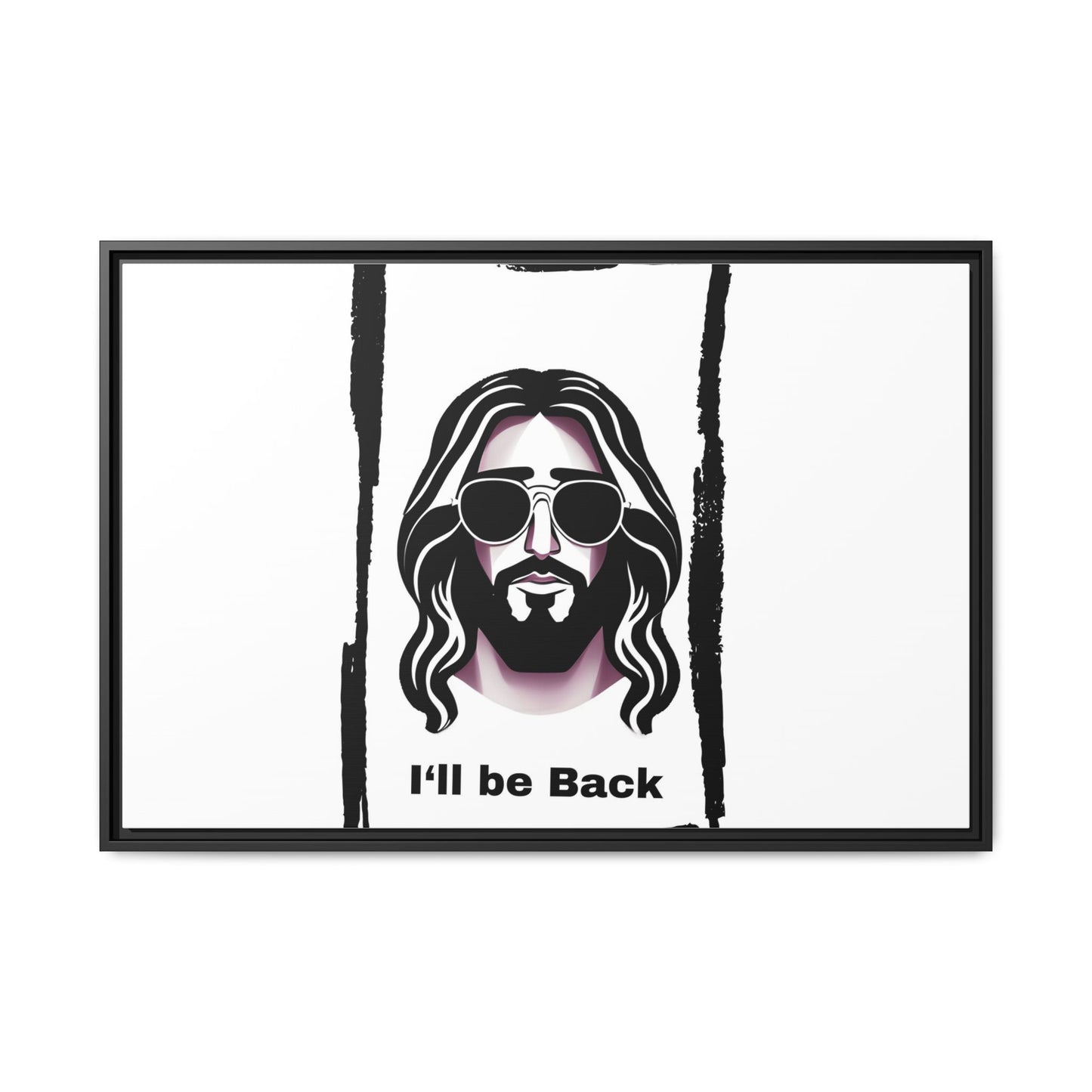 "I'll Be Back...Jesus" Matte Canvas, Framed (Multi-color)