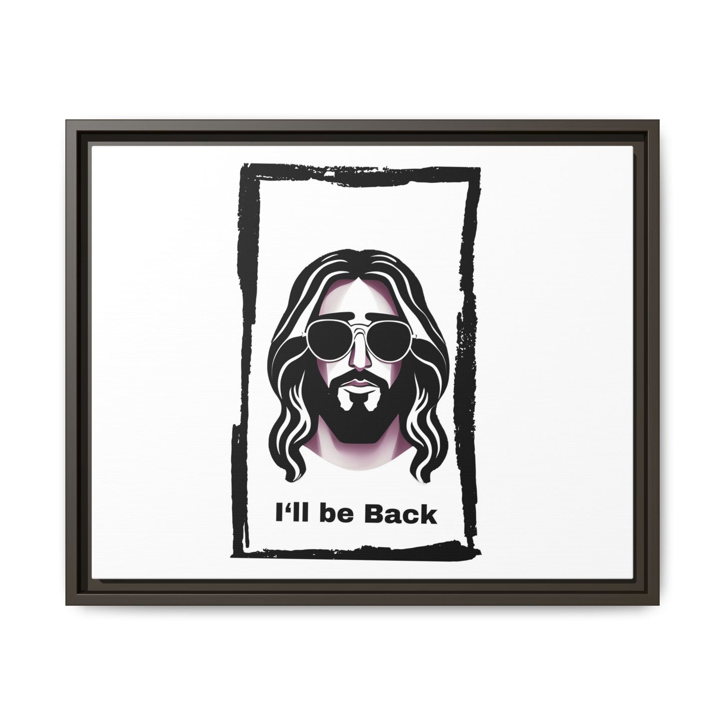 "I'll Be Back...Jesus" Matte Canvas, Framed (Multi-color)