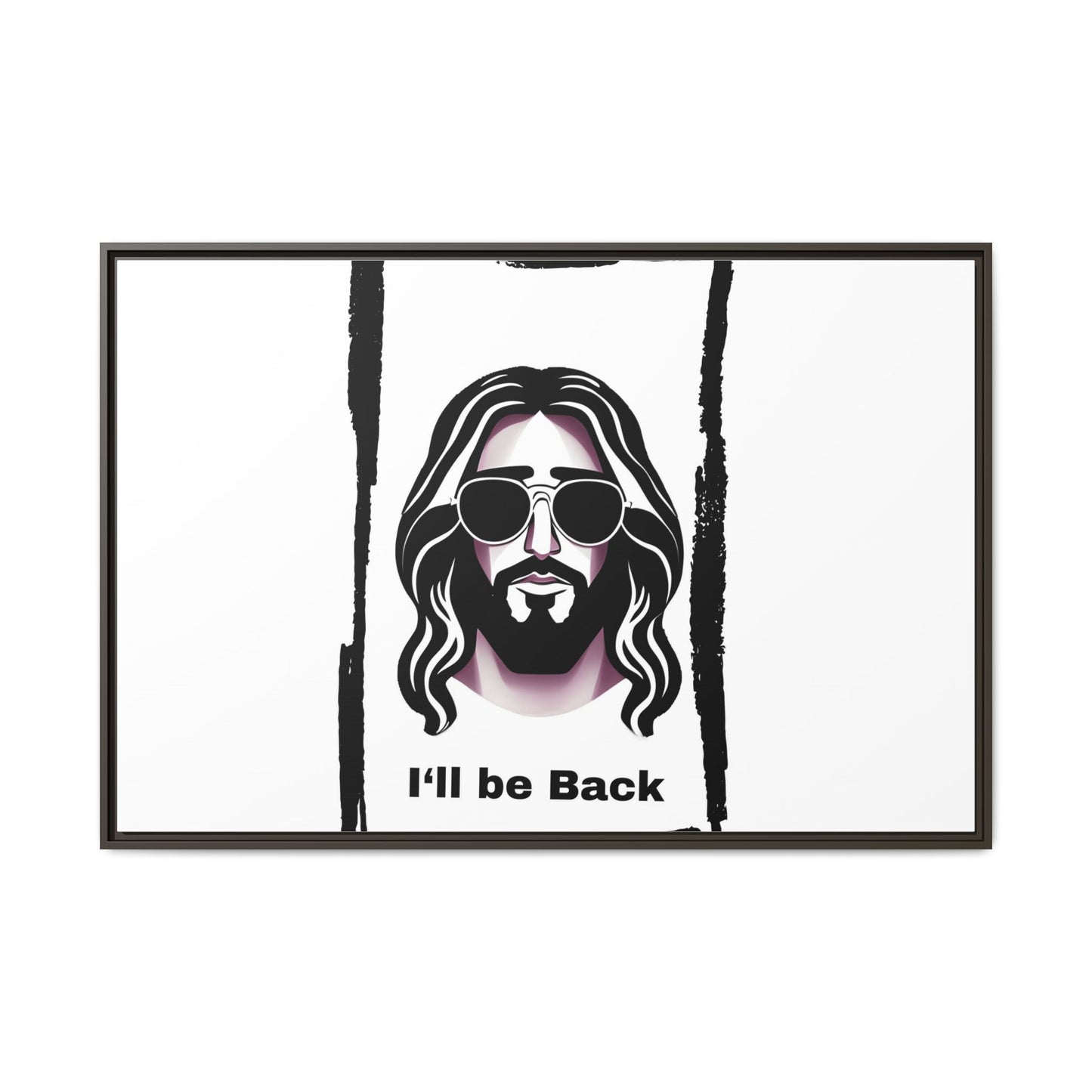 "I'll Be Back...Jesus" Matte Canvas, Framed (Multi-color)