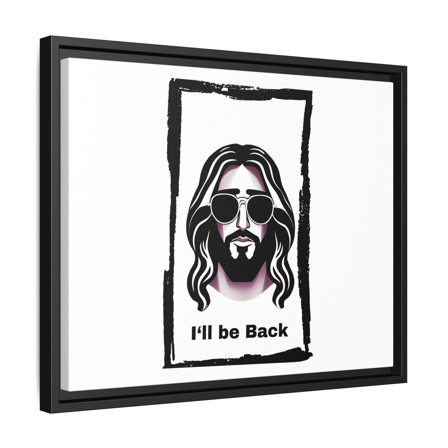 "I'll Be Back...Jesus" Matte Canvas, Framed (Multi-color)