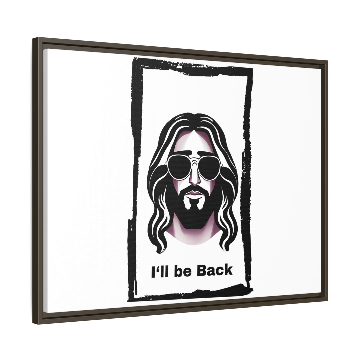 "I'll Be Back...Jesus" Matte Canvas, Framed (Multi-color)