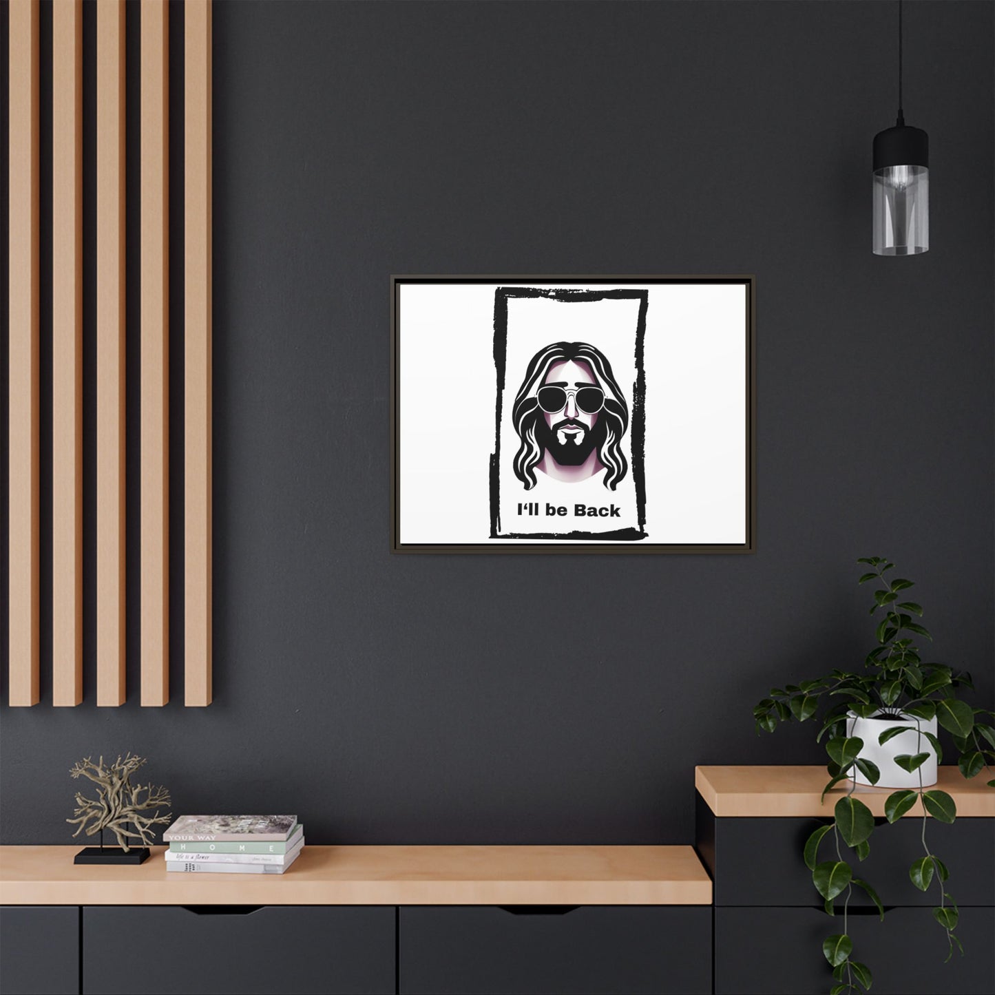 "I'll Be Back...Jesus" Matte Canvas, Framed (Multi-color)