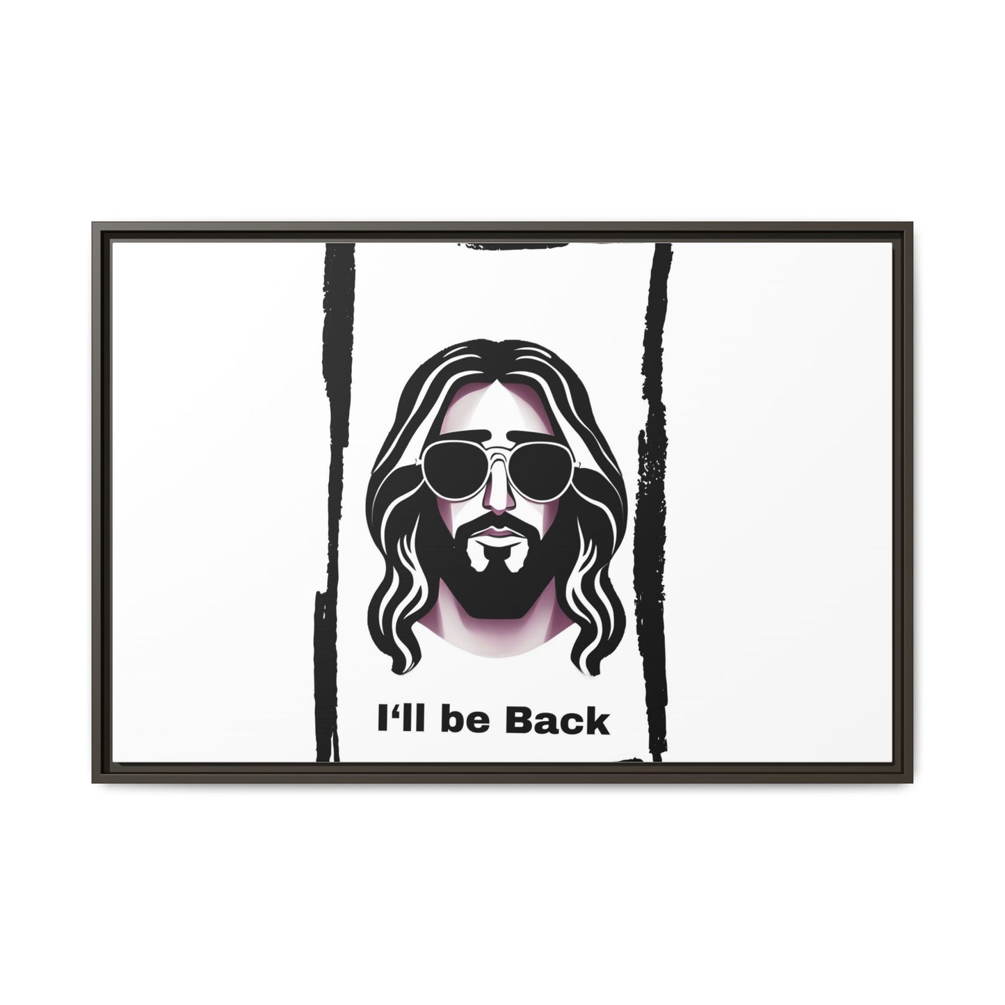 "I'll Be Back...Jesus" Matte Canvas, Framed (Multi-color)