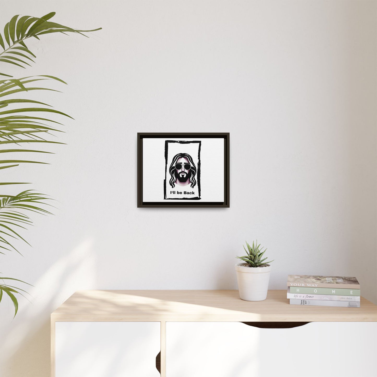 "I'll Be Back...Jesus" Matte Canvas, Framed (Multi-color)