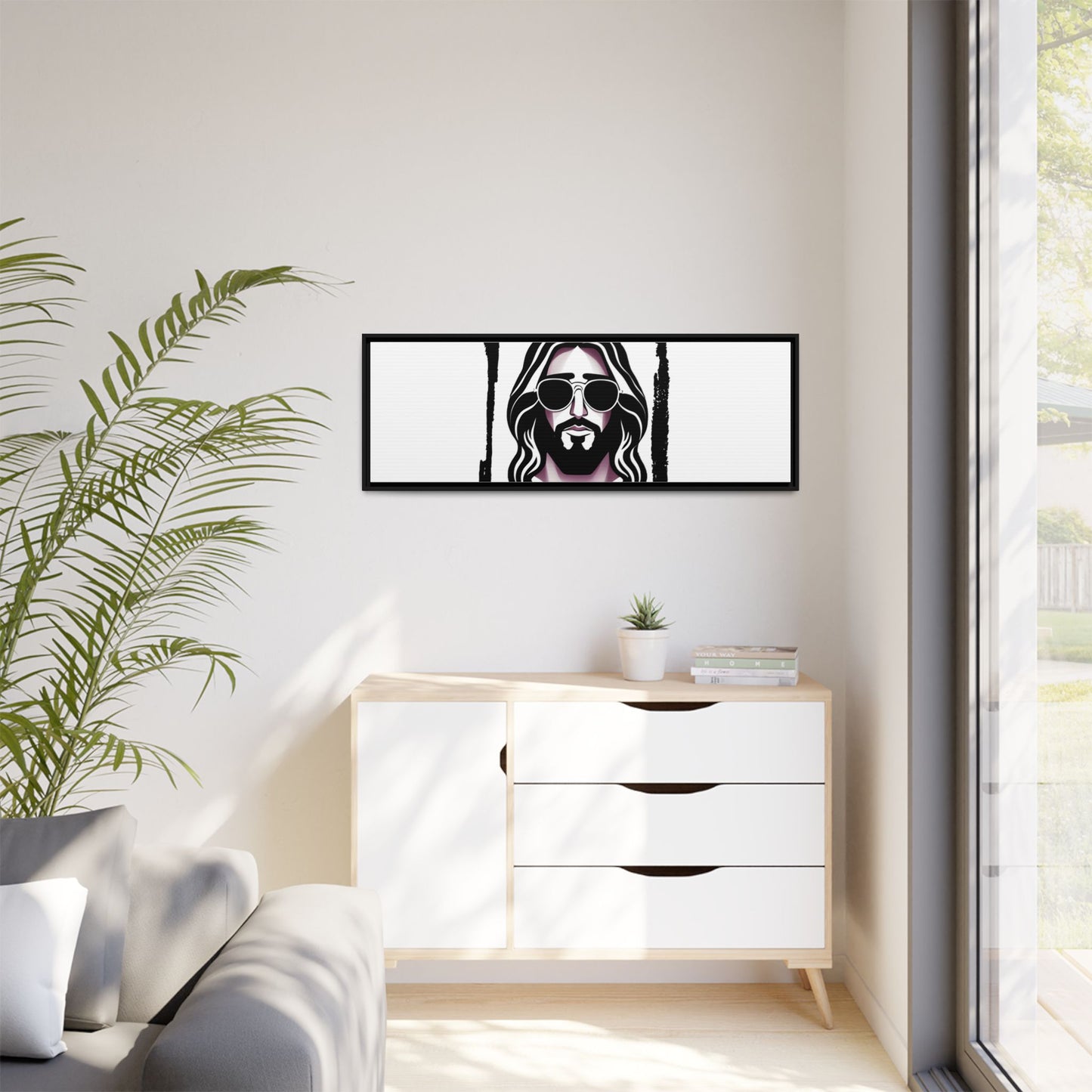 "I'll Be Back...Jesus" Matte Canvas, Framed (Multi-color)
