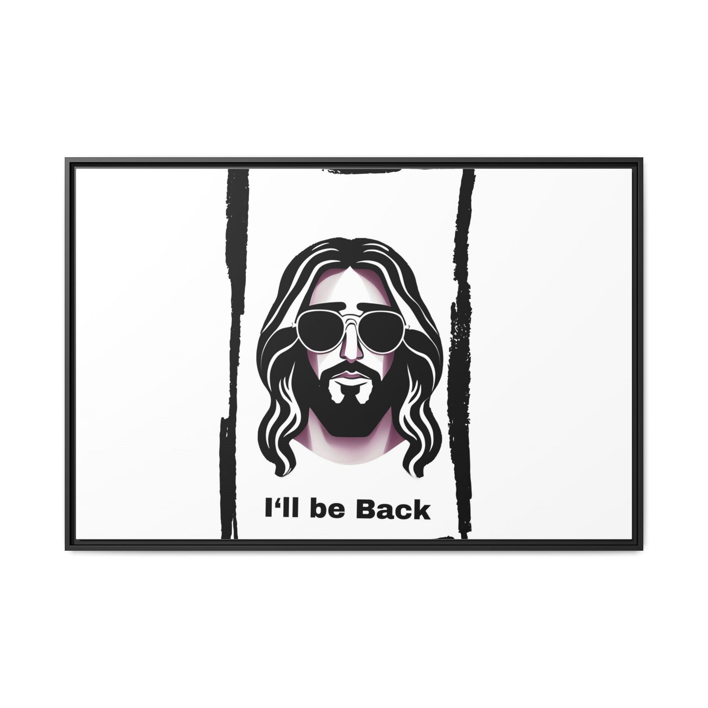 "I'll Be Back...Jesus" Matte Canvas, Framed (Multi-color)