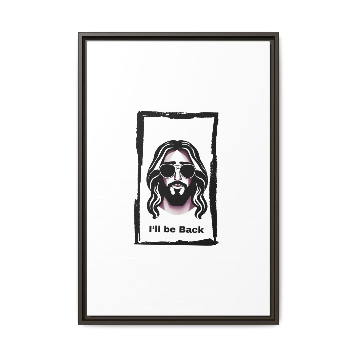 "I'll Be Back...Jesus" Matte Canvas, Framed (Multi-color)