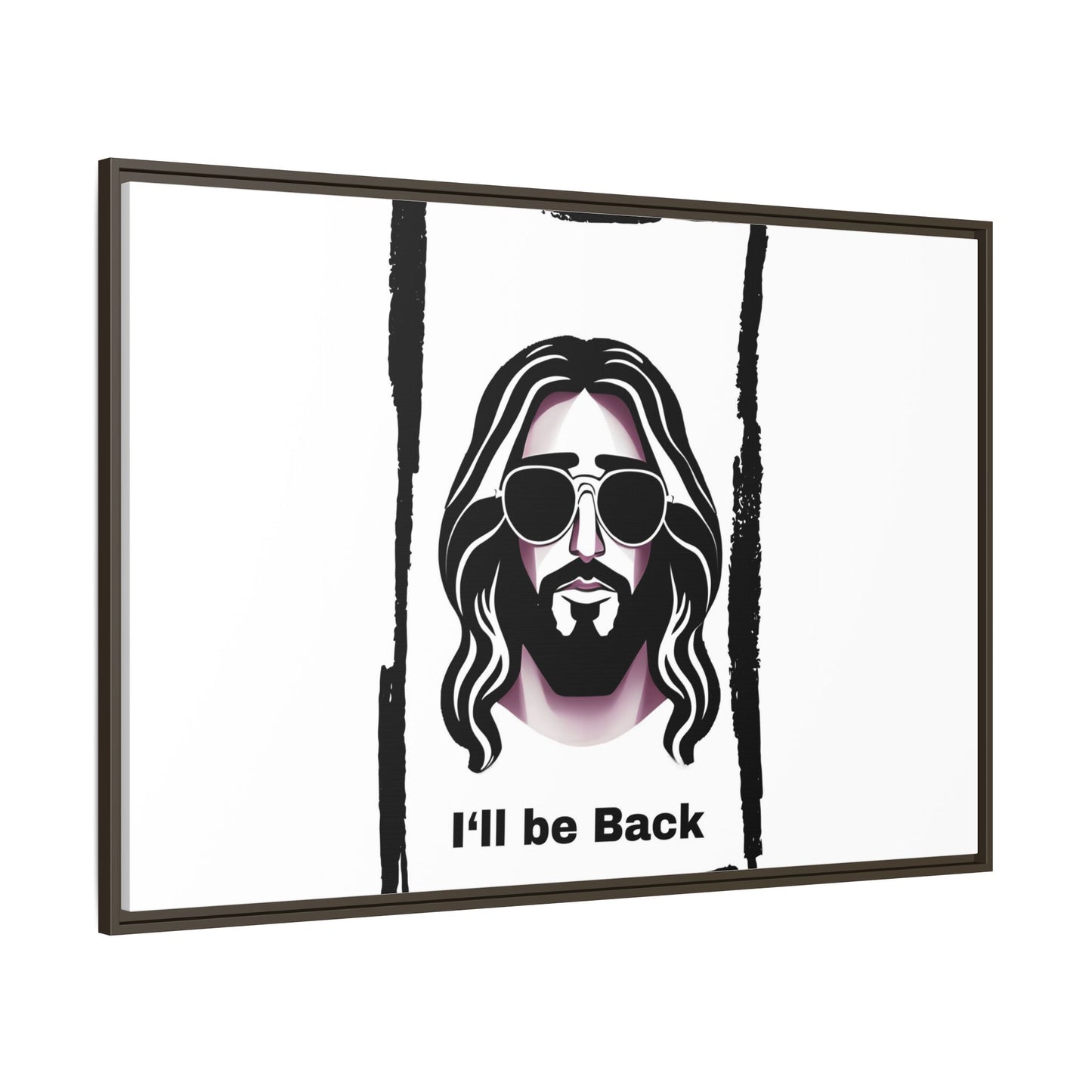 "I'll Be Back...Jesus" Matte Canvas, Framed (Multi-color)