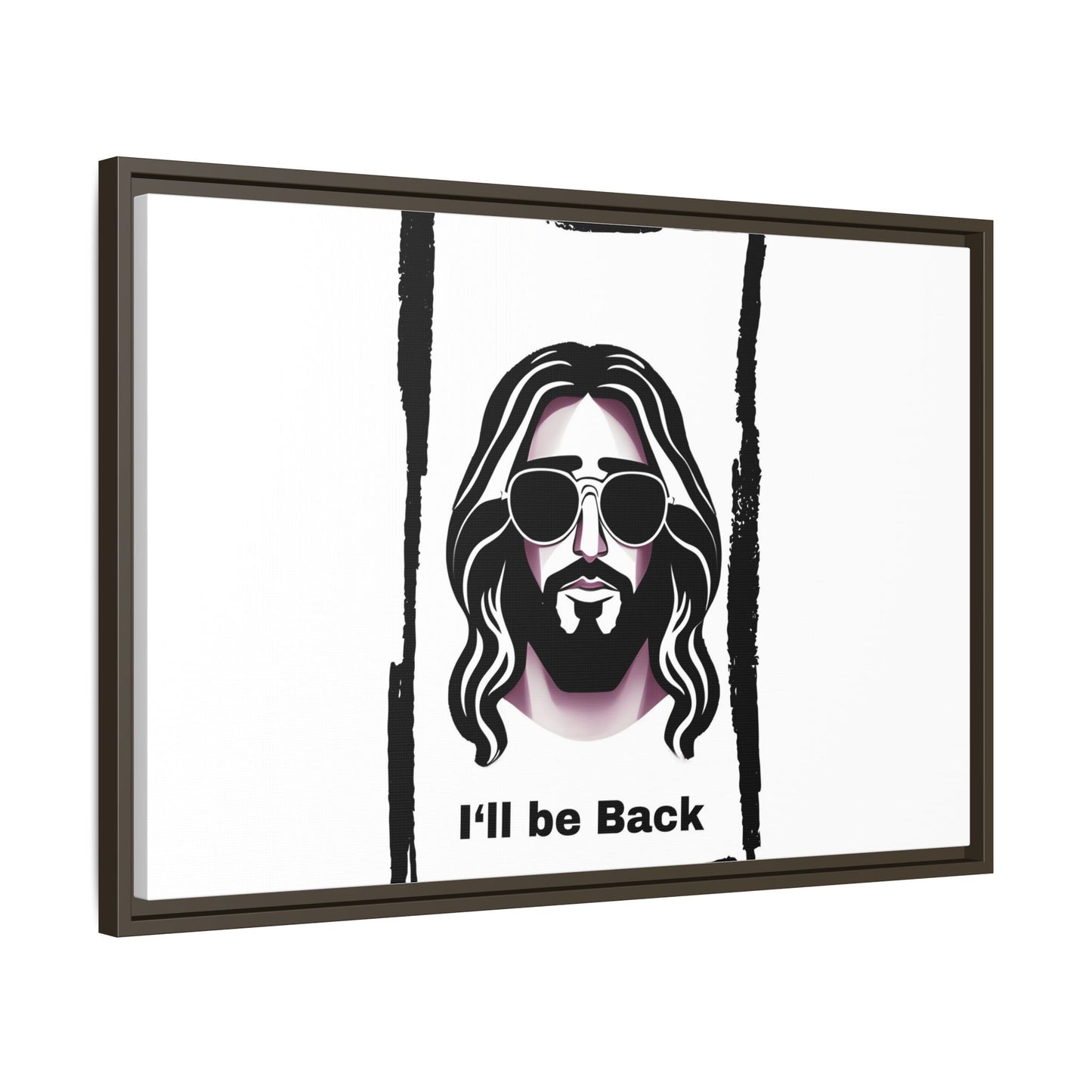 "I'll Be Back...Jesus" Matte Canvas, Framed (Multi-color)