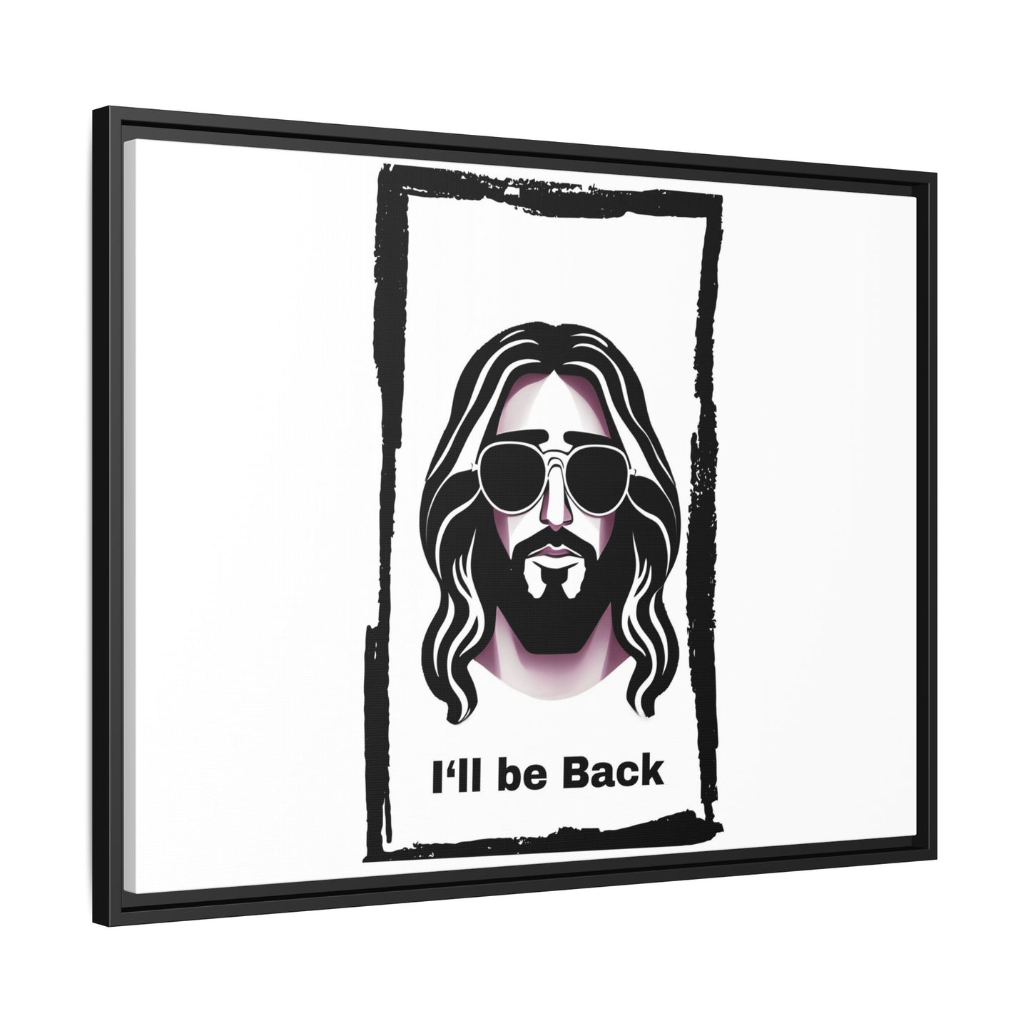 "I'll Be Back...Jesus" Matte Canvas, Framed (Multi-color)