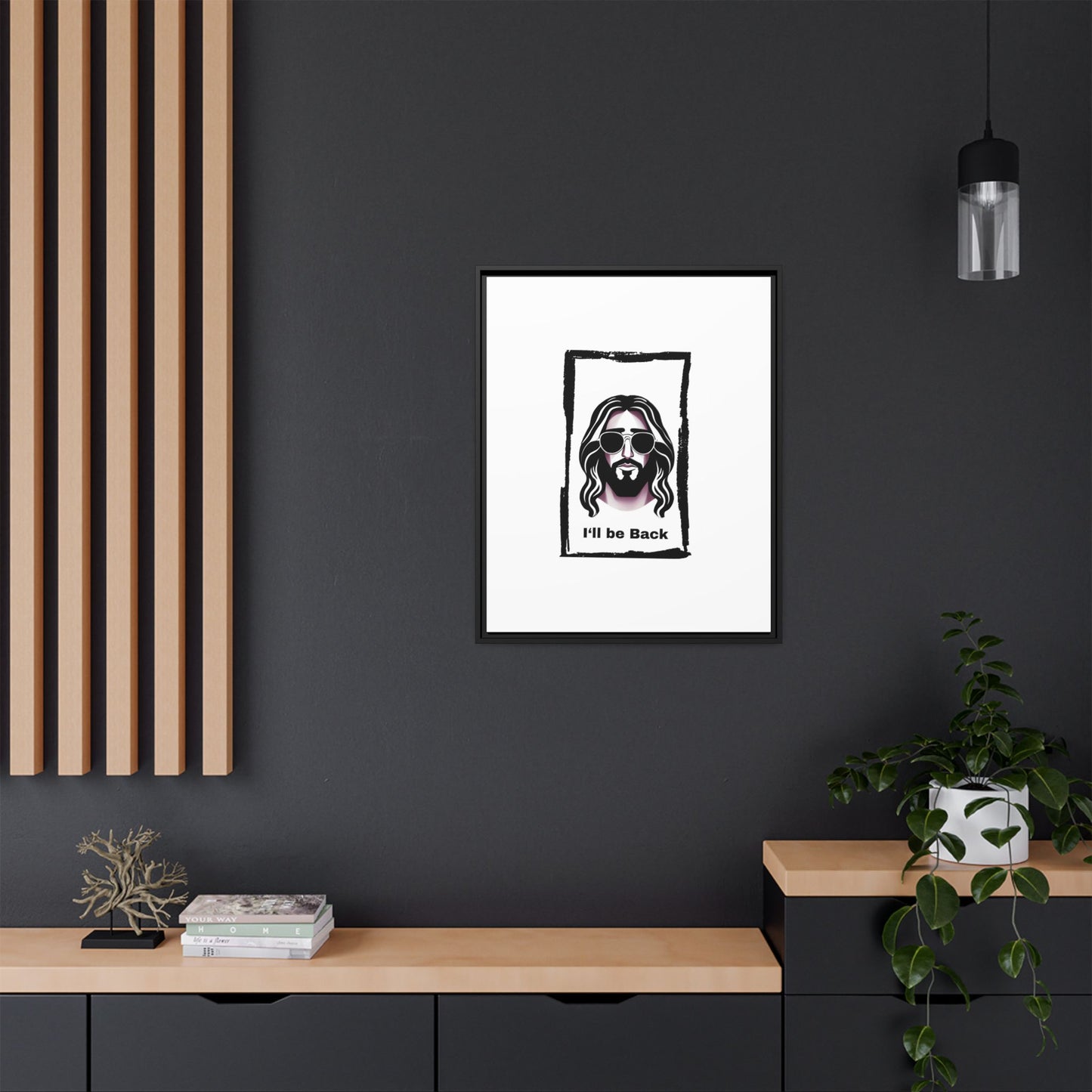 "I'll Be Back...Jesus" Matte Canvas, Framed (Multi-color)