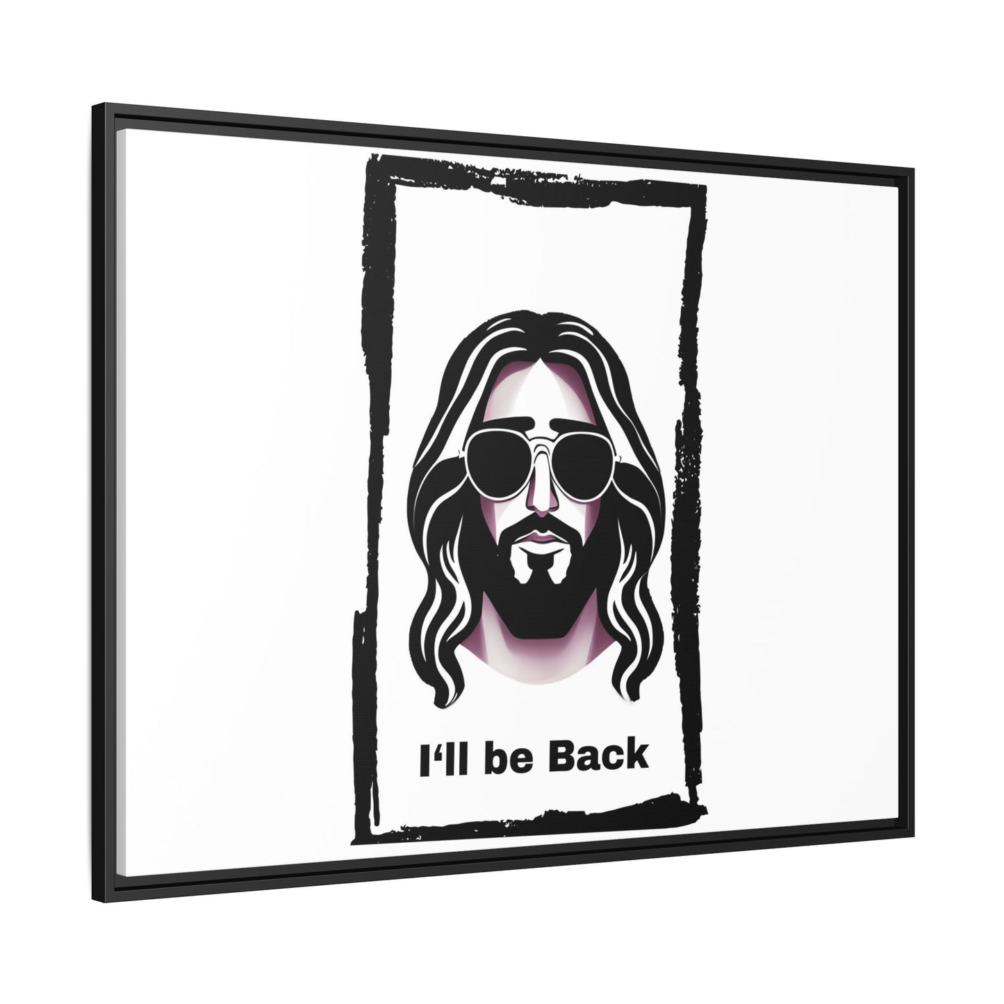 "I'll Be Back...Jesus" Matte Canvas, Framed (Multi-color)