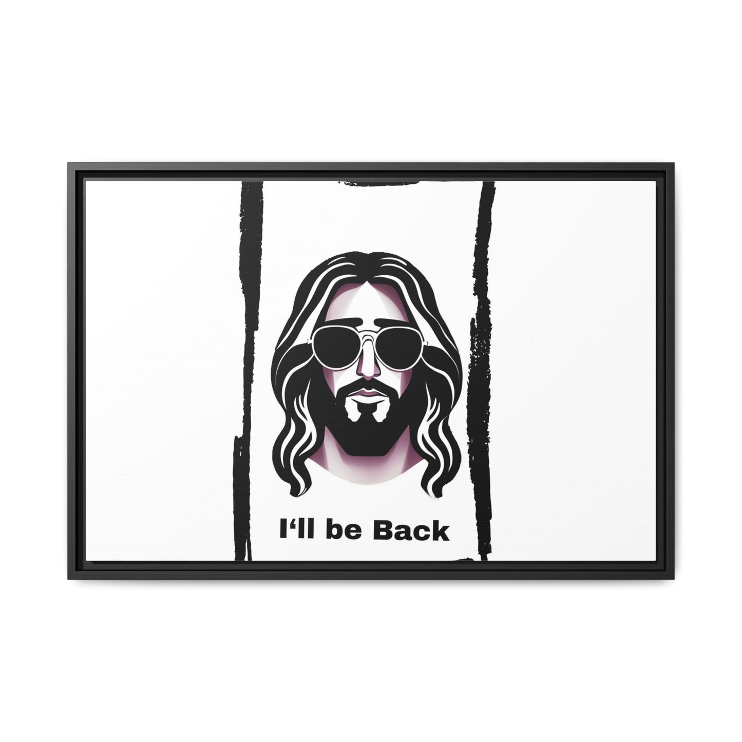"I'll Be Back...Jesus" Matte Canvas, Framed (Multi-color)