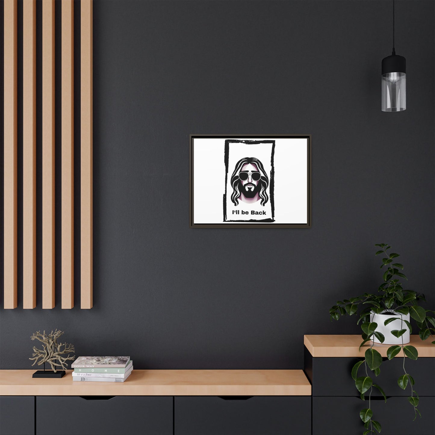"I'll Be Back...Jesus" Matte Canvas, Framed (Multi-color)