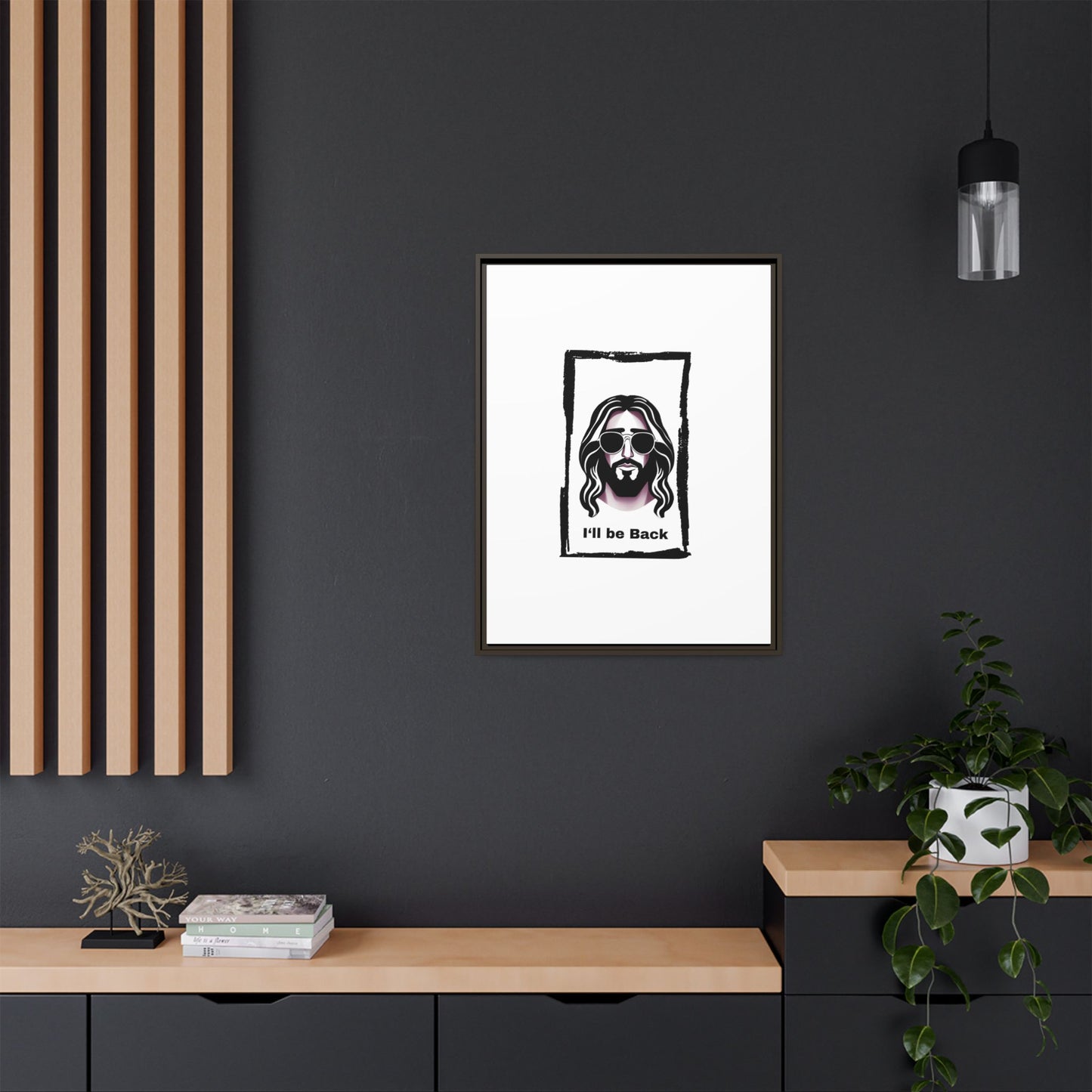 "I'll Be Back...Jesus" Matte Canvas, Framed (Multi-color)
