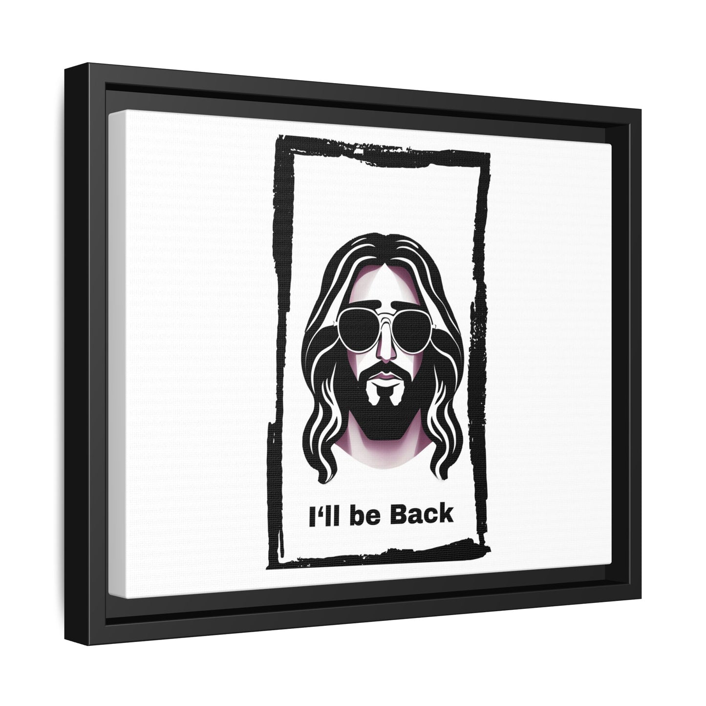 "I'll Be Back...Jesus" Matte Canvas, Framed (Multi-color)
