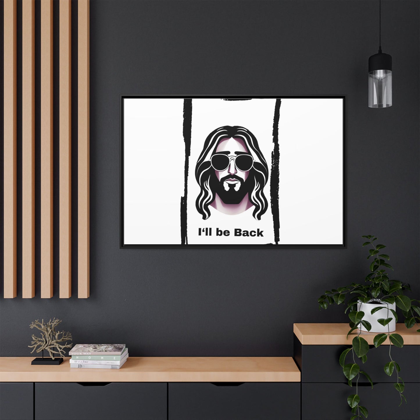 "I'll Be Back...Jesus" Matte Canvas, Framed (Multi-color)