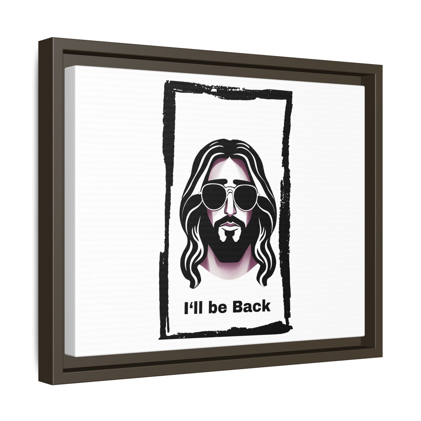 "I'll Be Back...Jesus" Matte Canvas, Framed (Multi-color)