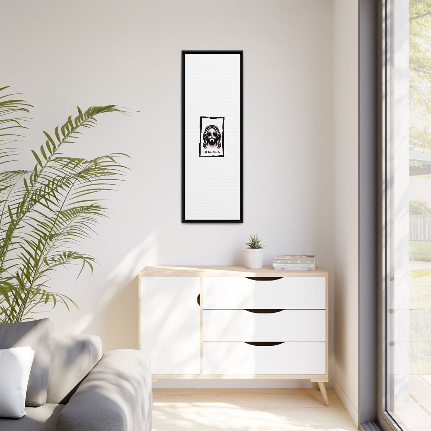 "I'll Be Back...Jesus" Matte Canvas, Framed (Multi-color)