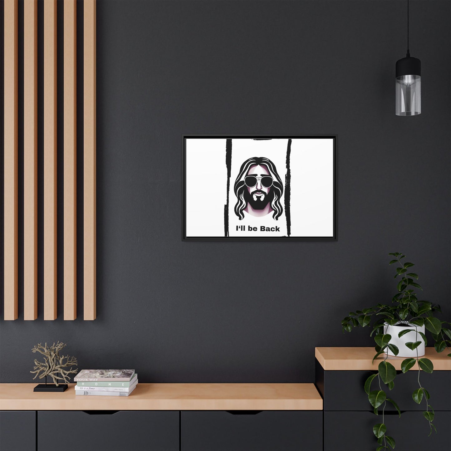 "I'll Be Back...Jesus" Matte Canvas, Framed (Multi-color)
