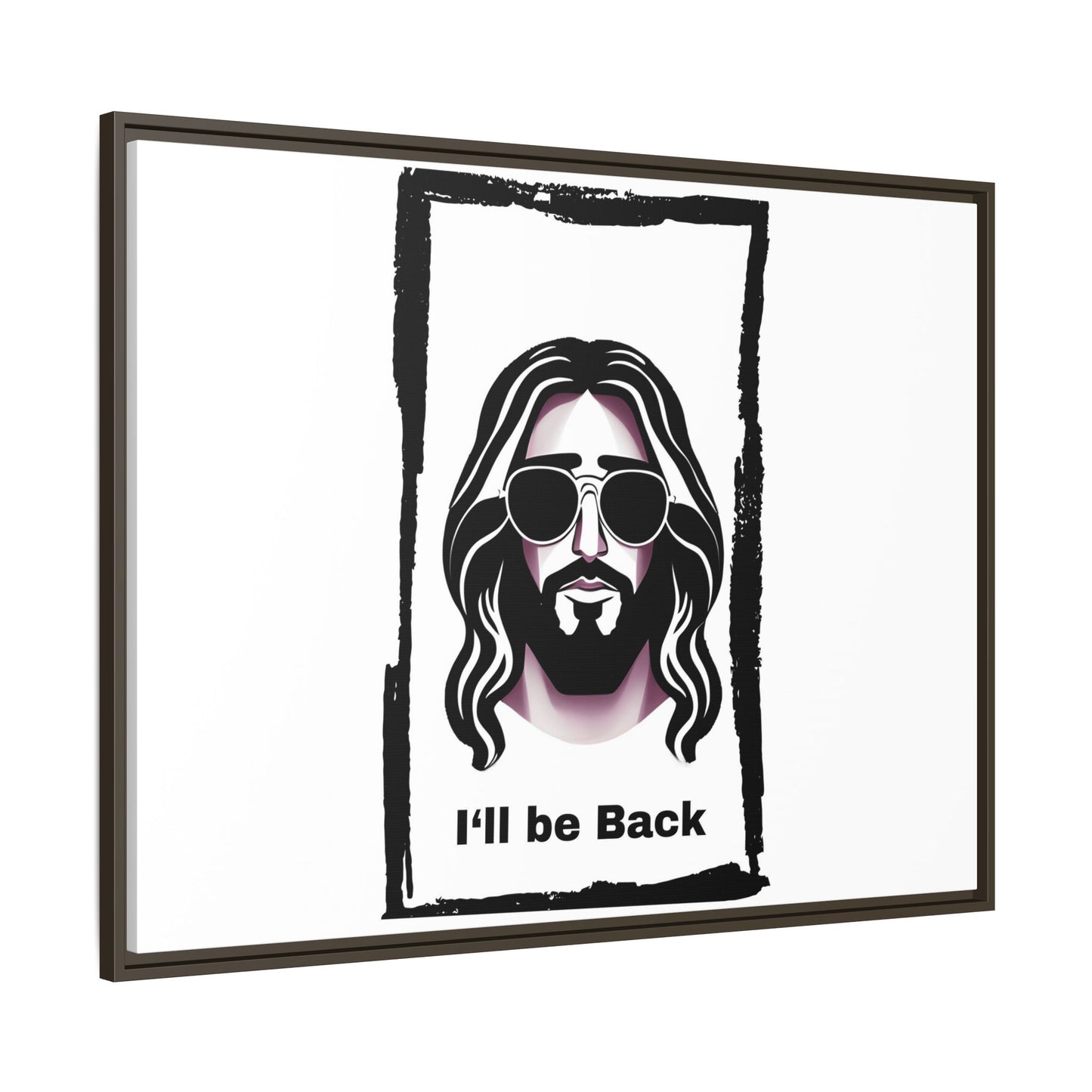 "I'll Be Back...Jesus" Matte Canvas, Framed (Multi-color)