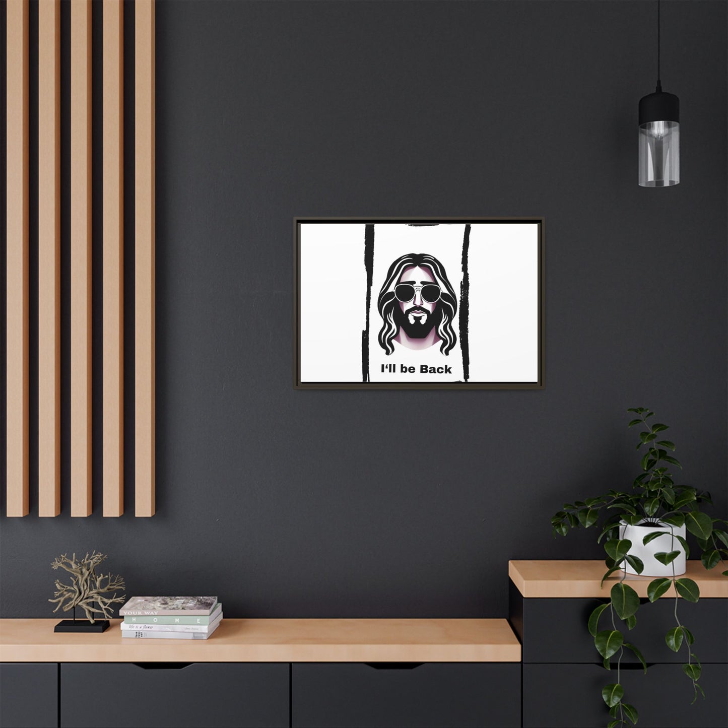 "I'll Be Back...Jesus" Matte Canvas, Framed (Multi-color)