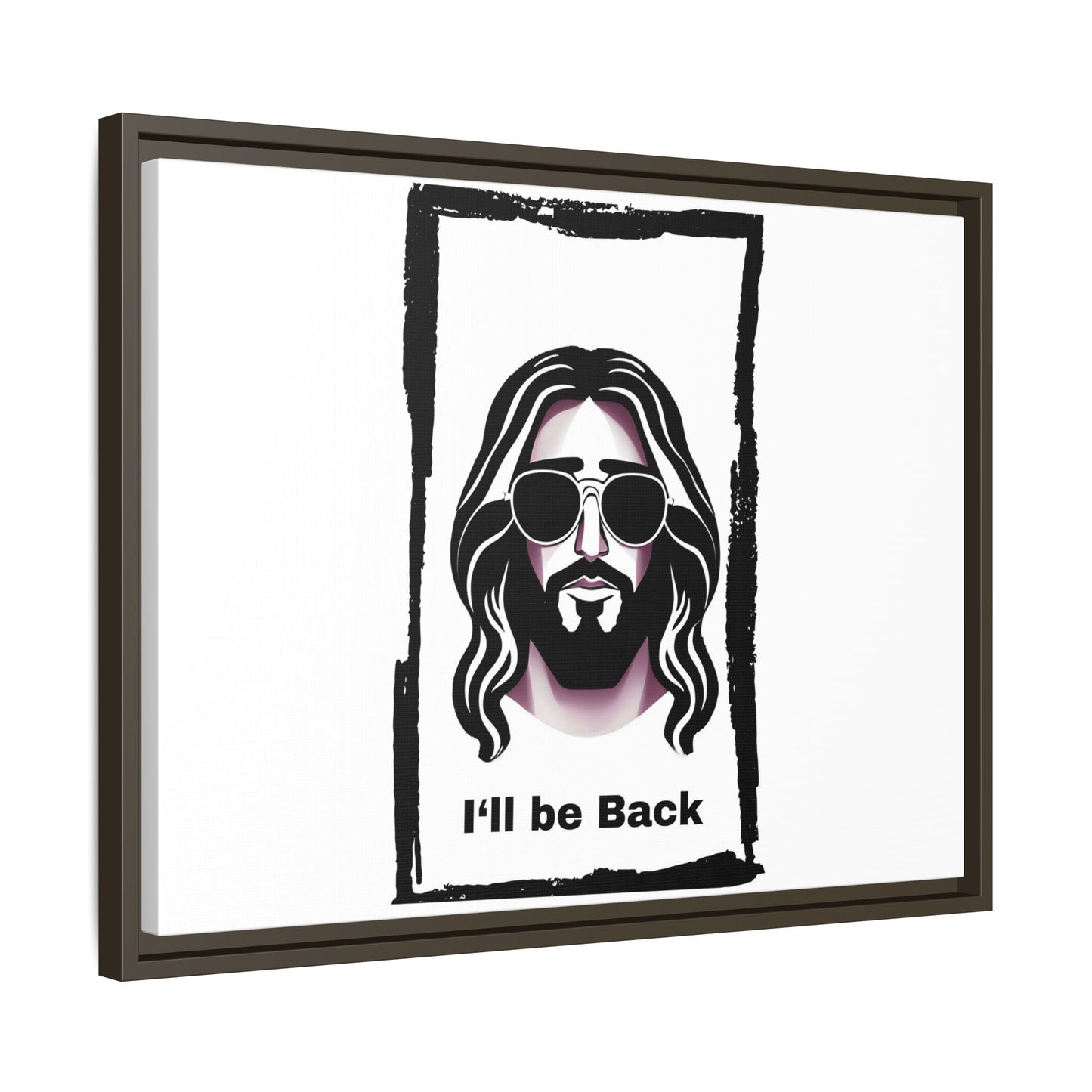 "I'll Be Back...Jesus" Matte Canvas, Framed (Multi-color)