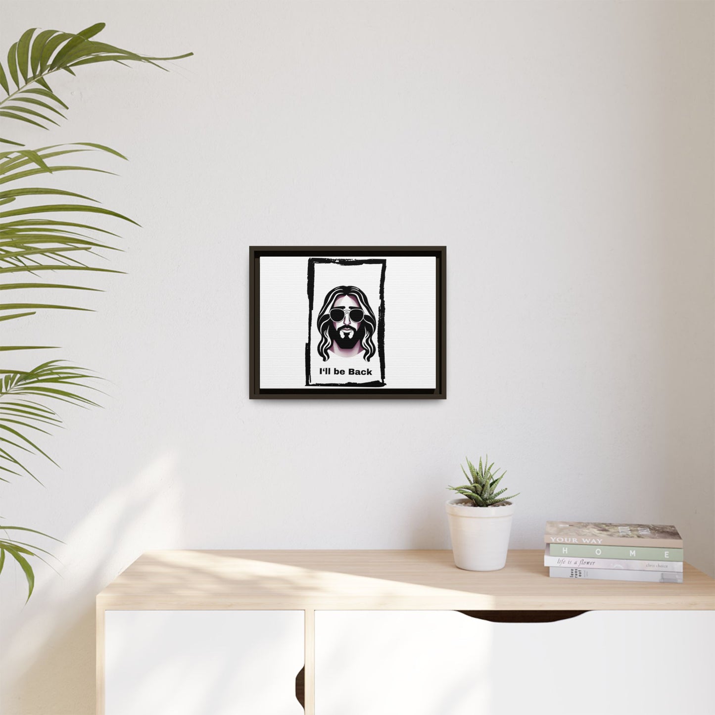 "I'll Be Back...Jesus" Matte Canvas, Framed (Multi-color)