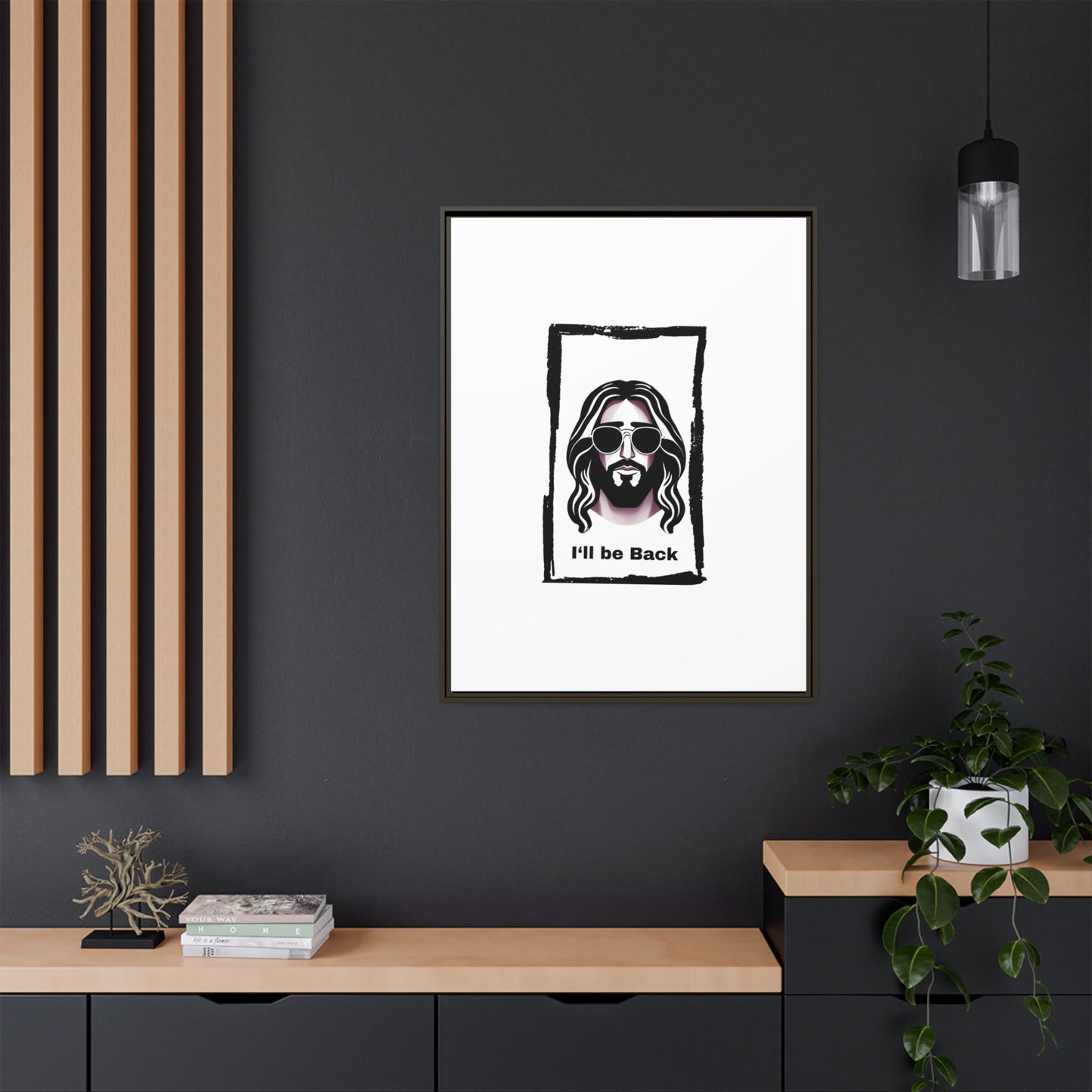 "I'll Be Back...Jesus" Matte Canvas, Framed (Multi-color)