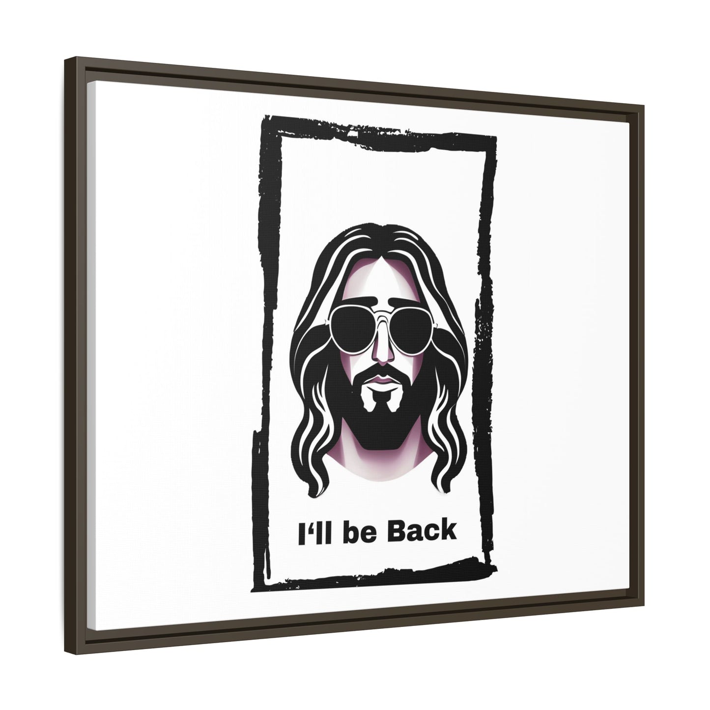 "I'll Be Back...Jesus" Matte Canvas, Framed (Multi-color)