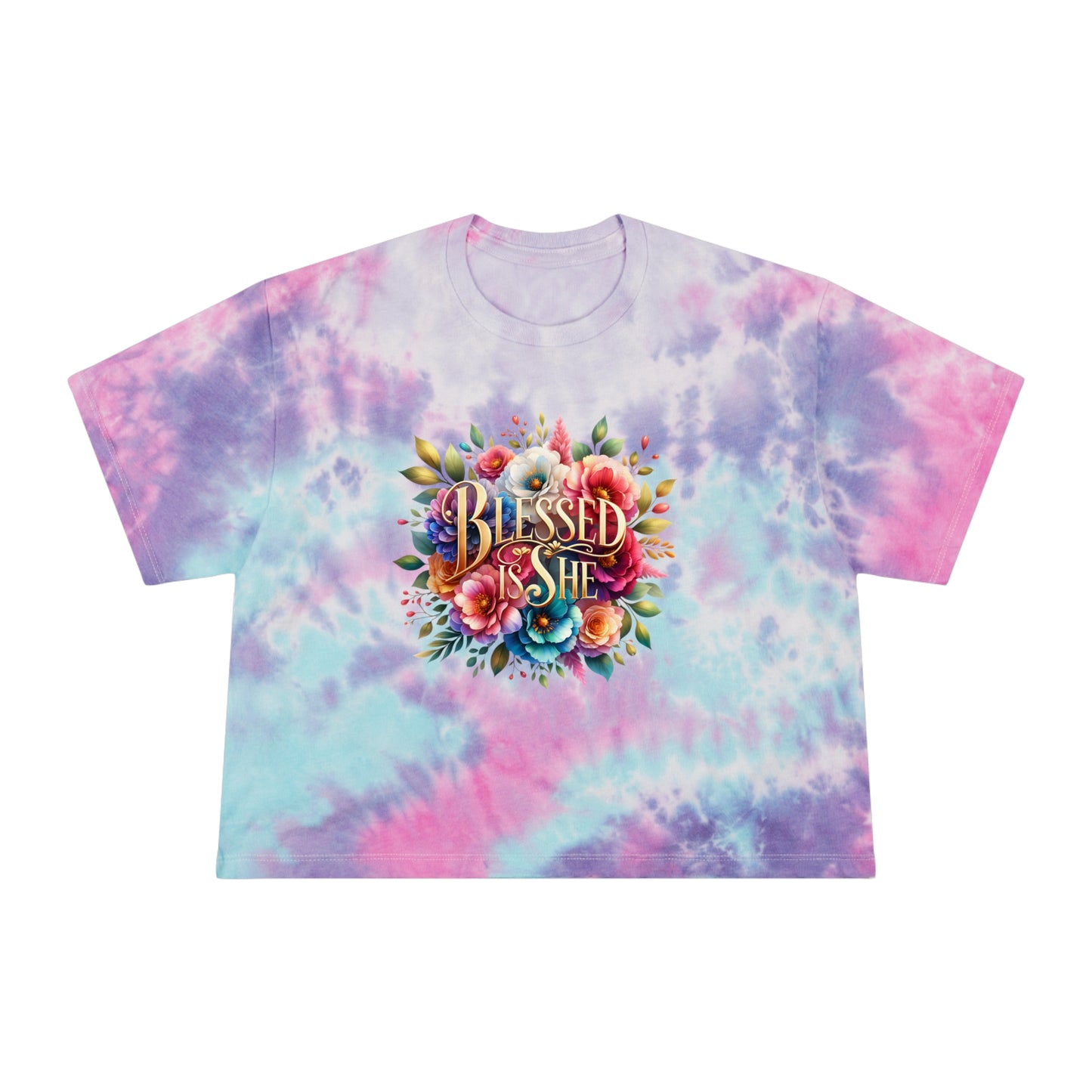 Blessed Is She Women's Tie-Dye Crop Tee