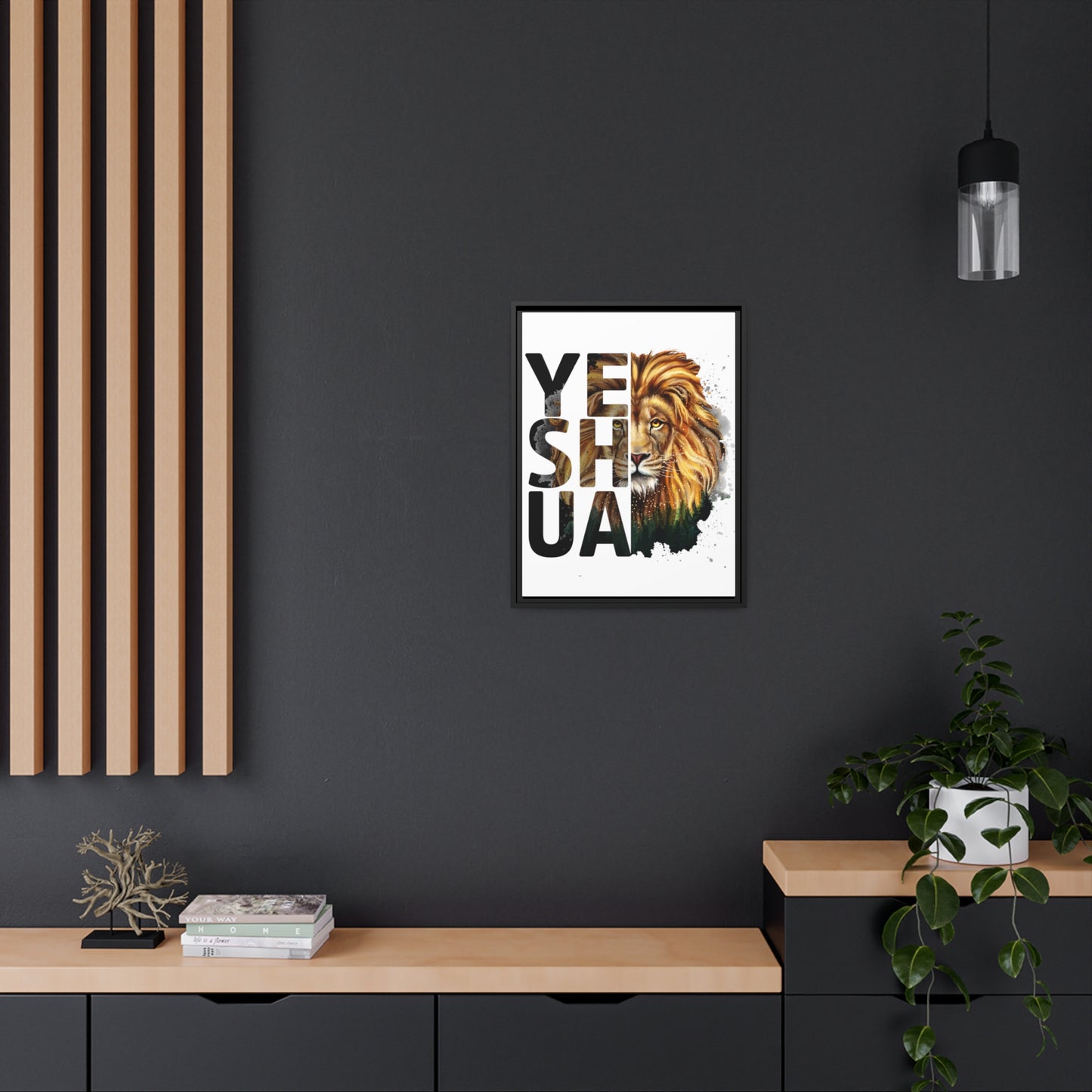 Yeshua Matte Canvas, Black Frame