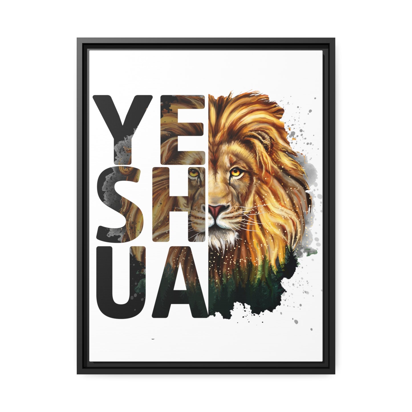 Yeshua Matte Canvas, Black Frame